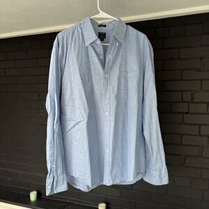 J.Crew men's button-down light blue shirt, classic fit, large